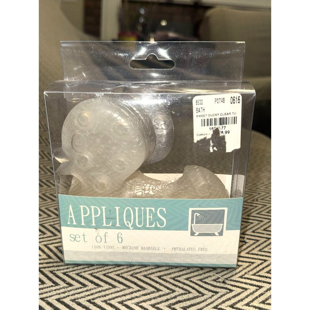 Sweet Ducky Clear Tub Appliques Set Of 6 Eco-Friendly